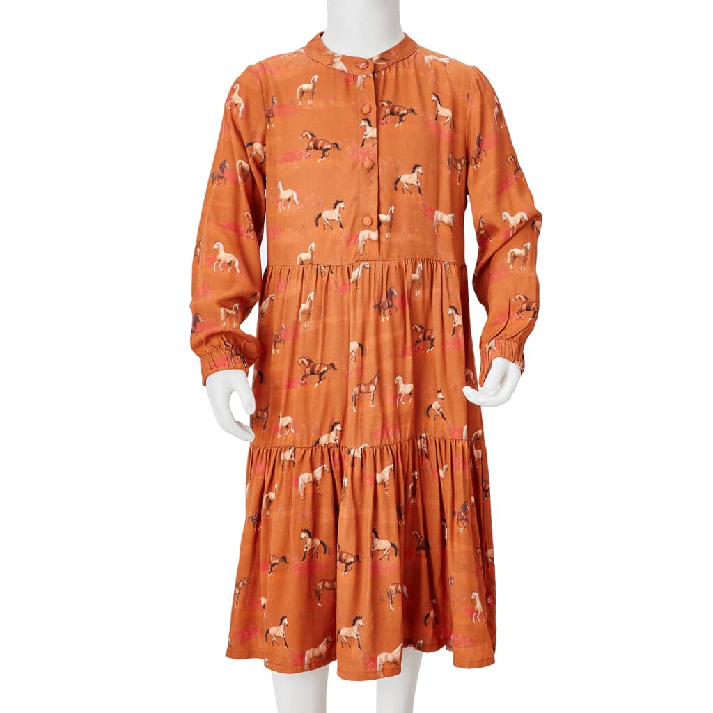 Children's dress, cognac brown, 128