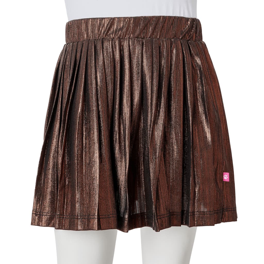 Children's skirt with glitter, cognac brown, 140