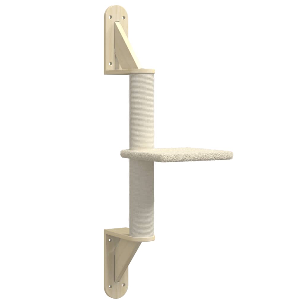 Wall-mounted cat scratching post, cream, 85.5 cm