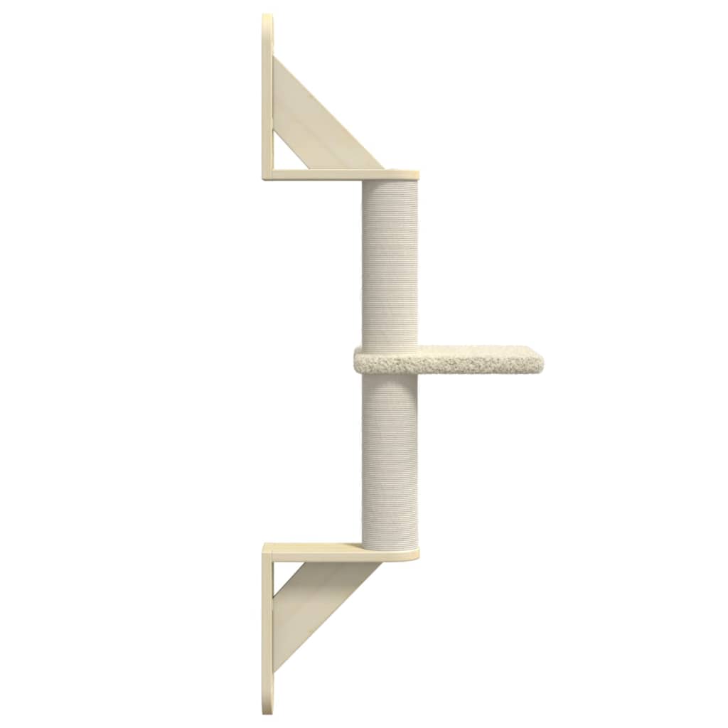 Wall-mounted cat scratching post, cream, 85.5 cm