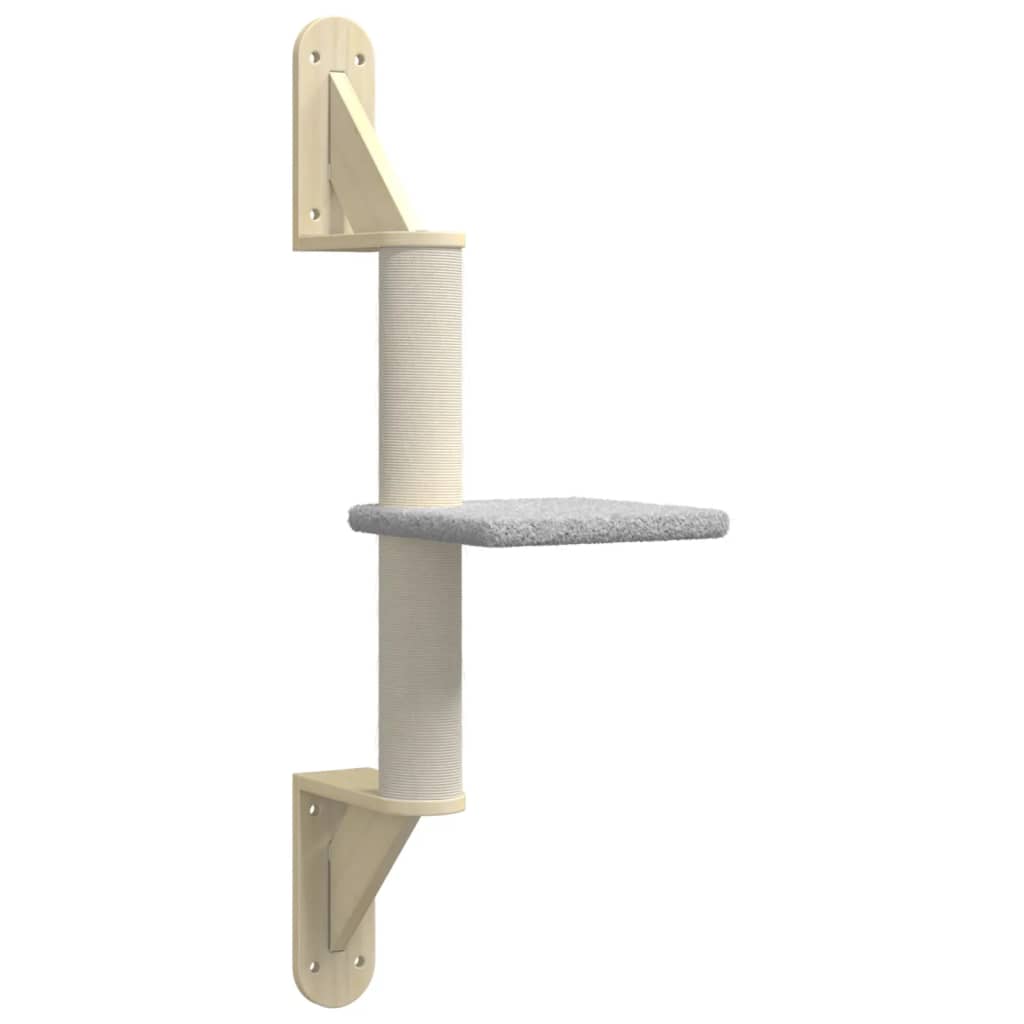 Wall-mounted cat scratching post, light gray, 85.5 cm