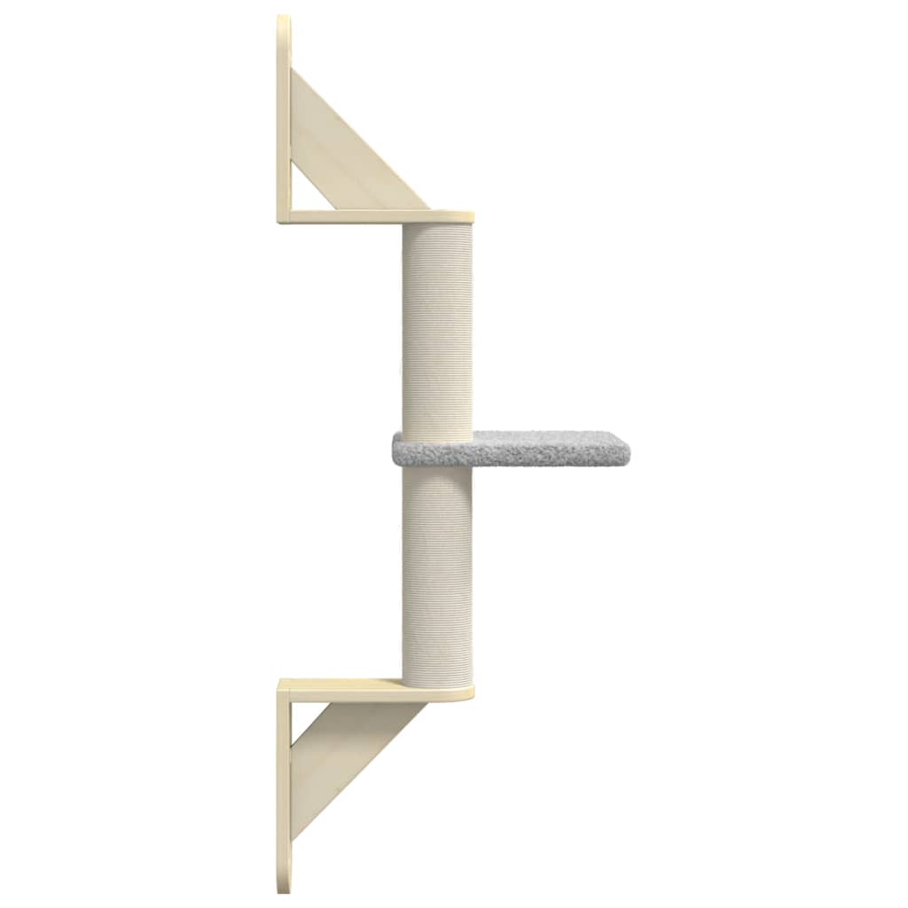 Wall-mounted cat scratching post, light gray, 85.5 cm