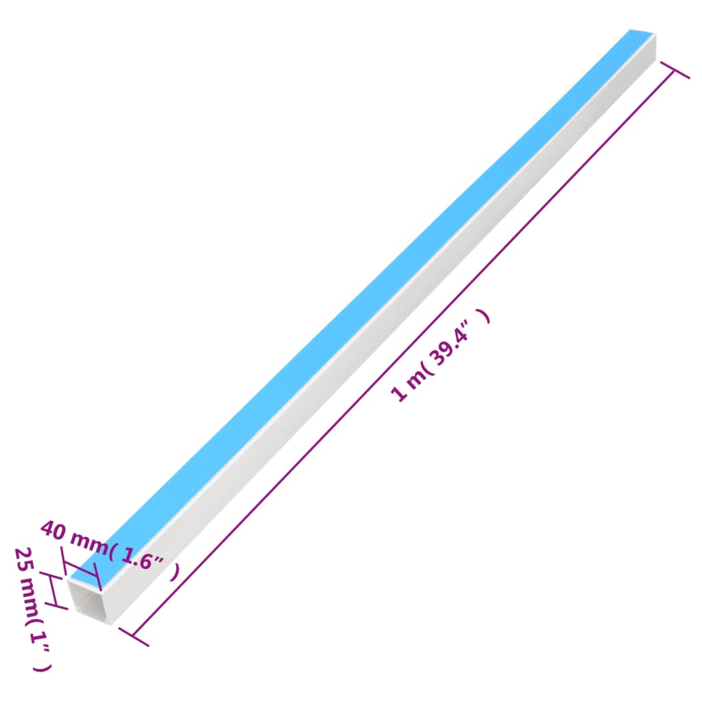 cable duct self-adhesive 40x25 mm 10 m PVC