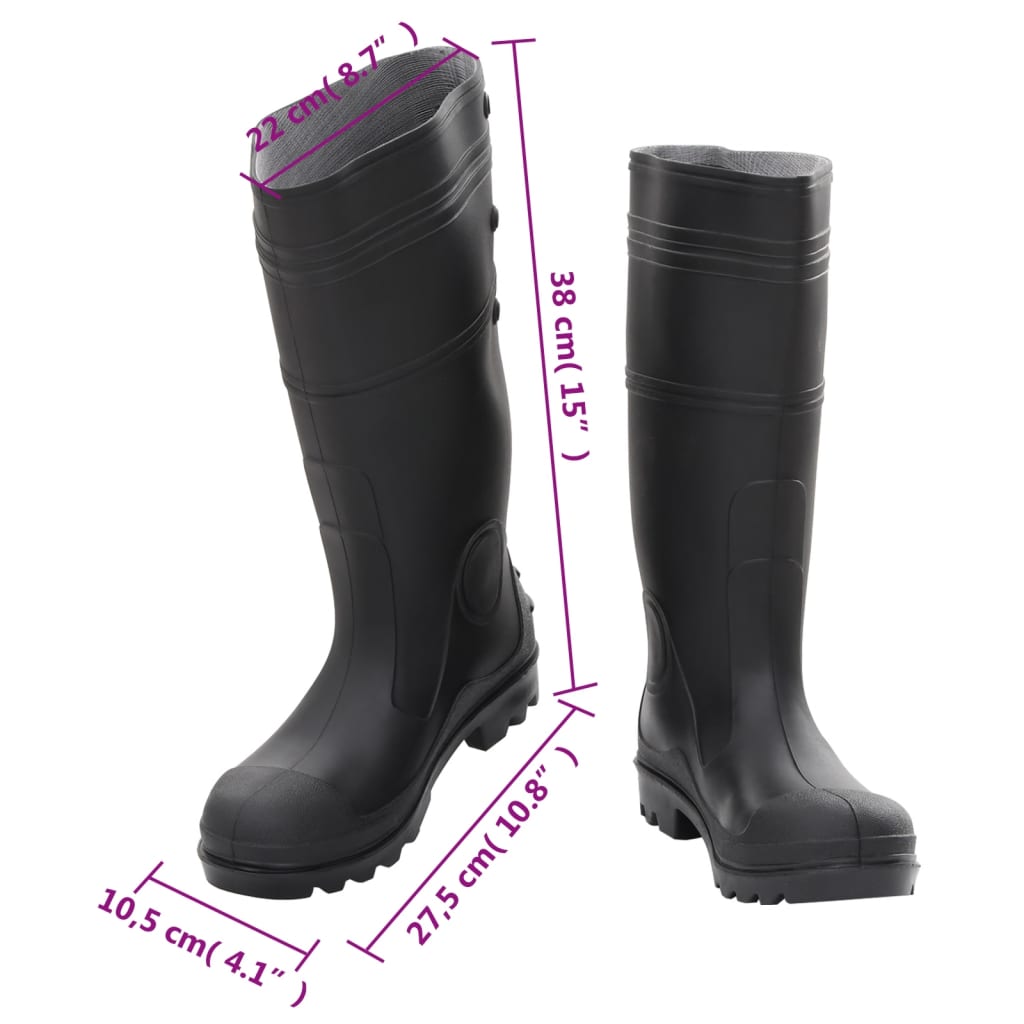 rubber boots, black, size 40, PVC