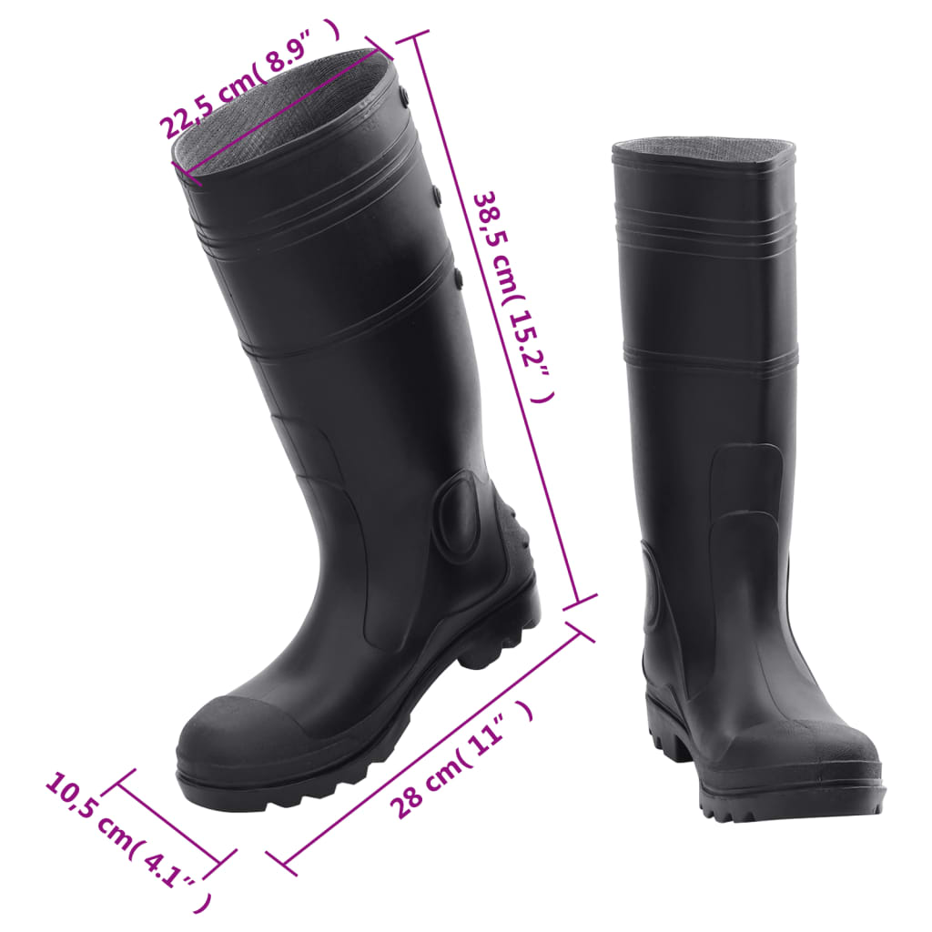 rubber boots, black, size 41, PVC