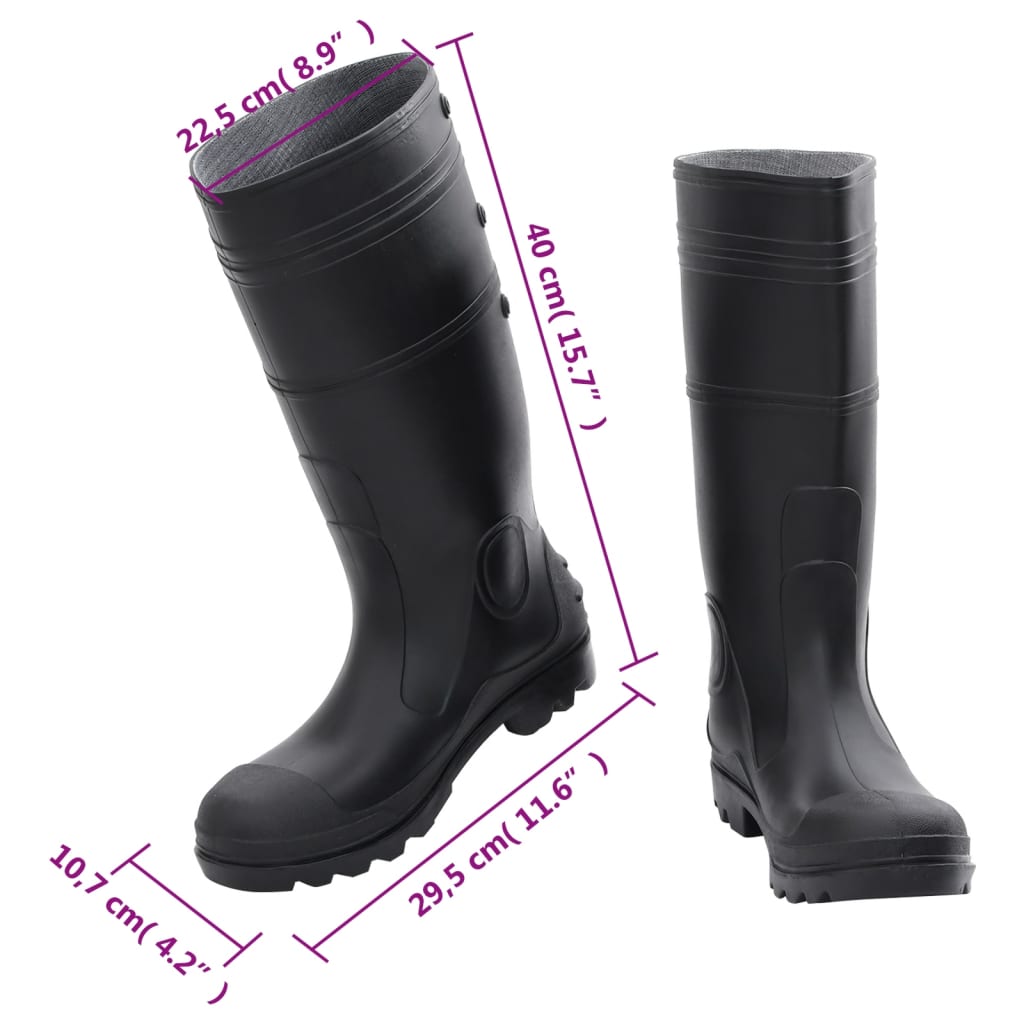 rubber boots, black, size 43, PVC