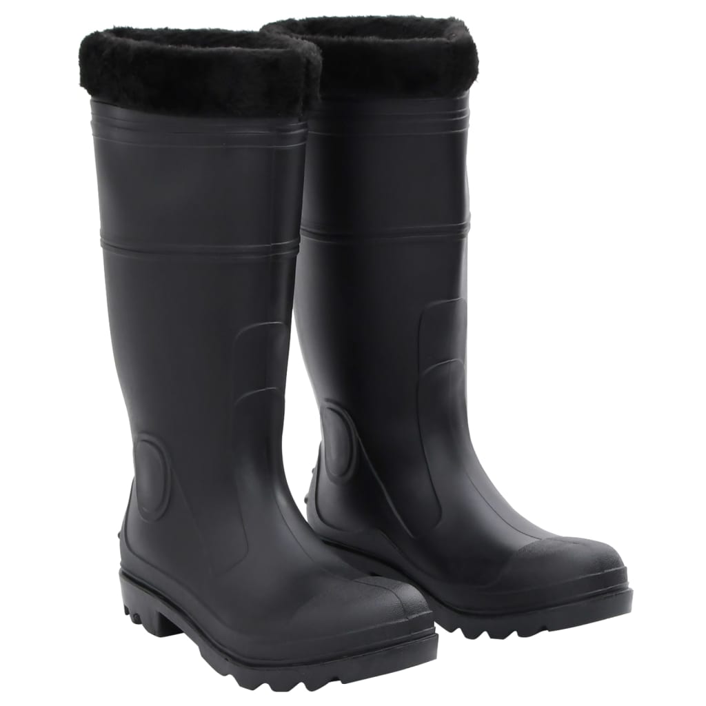 rubber boots with removable lining, black, size 41, PVC