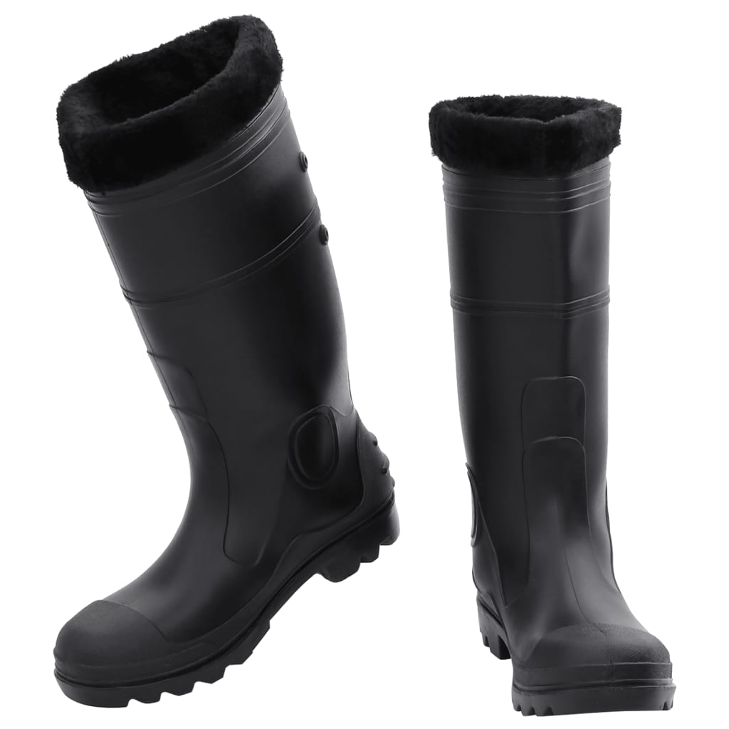 rubber boots with removable lining, black, size 41, PVC