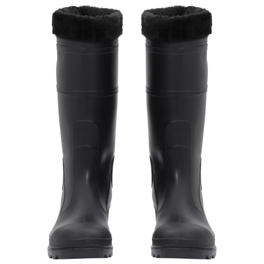 rubber boots with removable lining, black, size 41, PVC