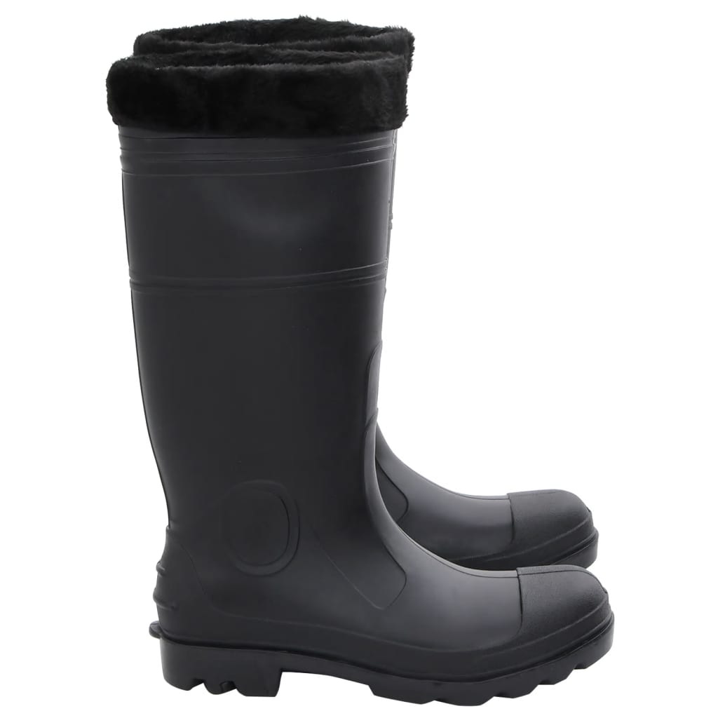 rubber boots with removable lining, black, size 41, PVC