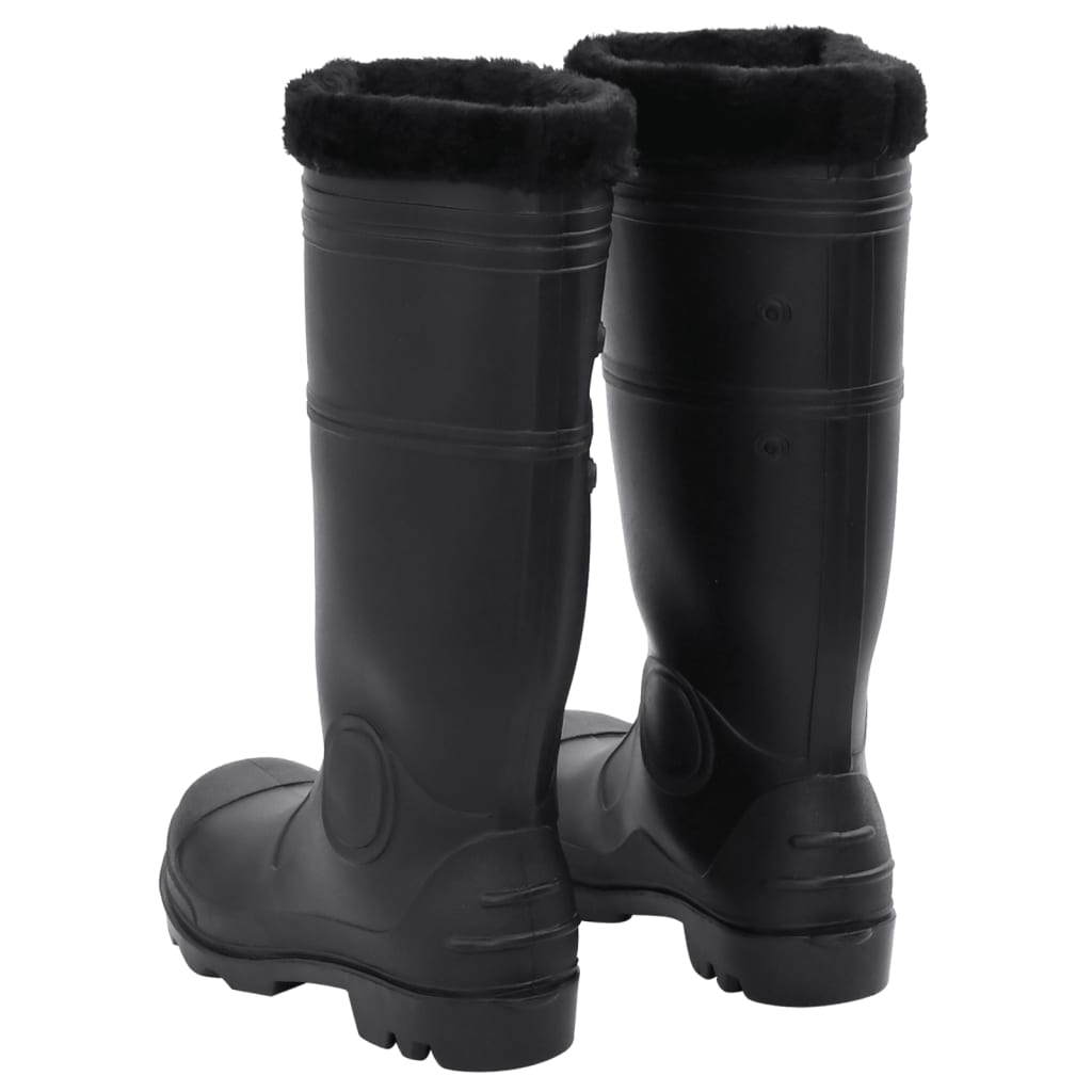 rubber boots with removable lining, black, size 41, PVC