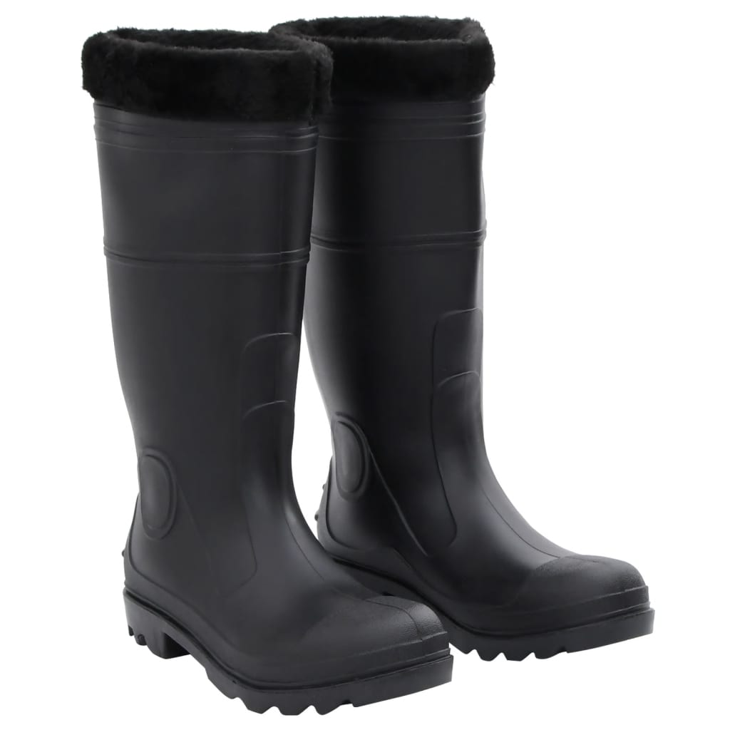 rubber boots with removable lining, black, size 42, PVC