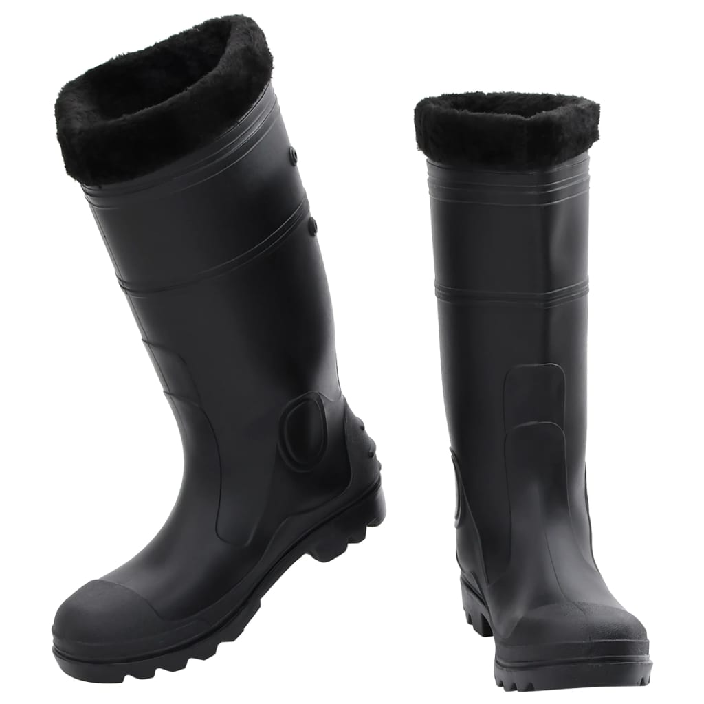 rubber boots with removable lining, black, size 42, PVC