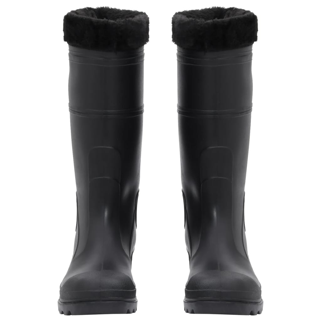 rubber boots with removable lining, black, size 42, PVC