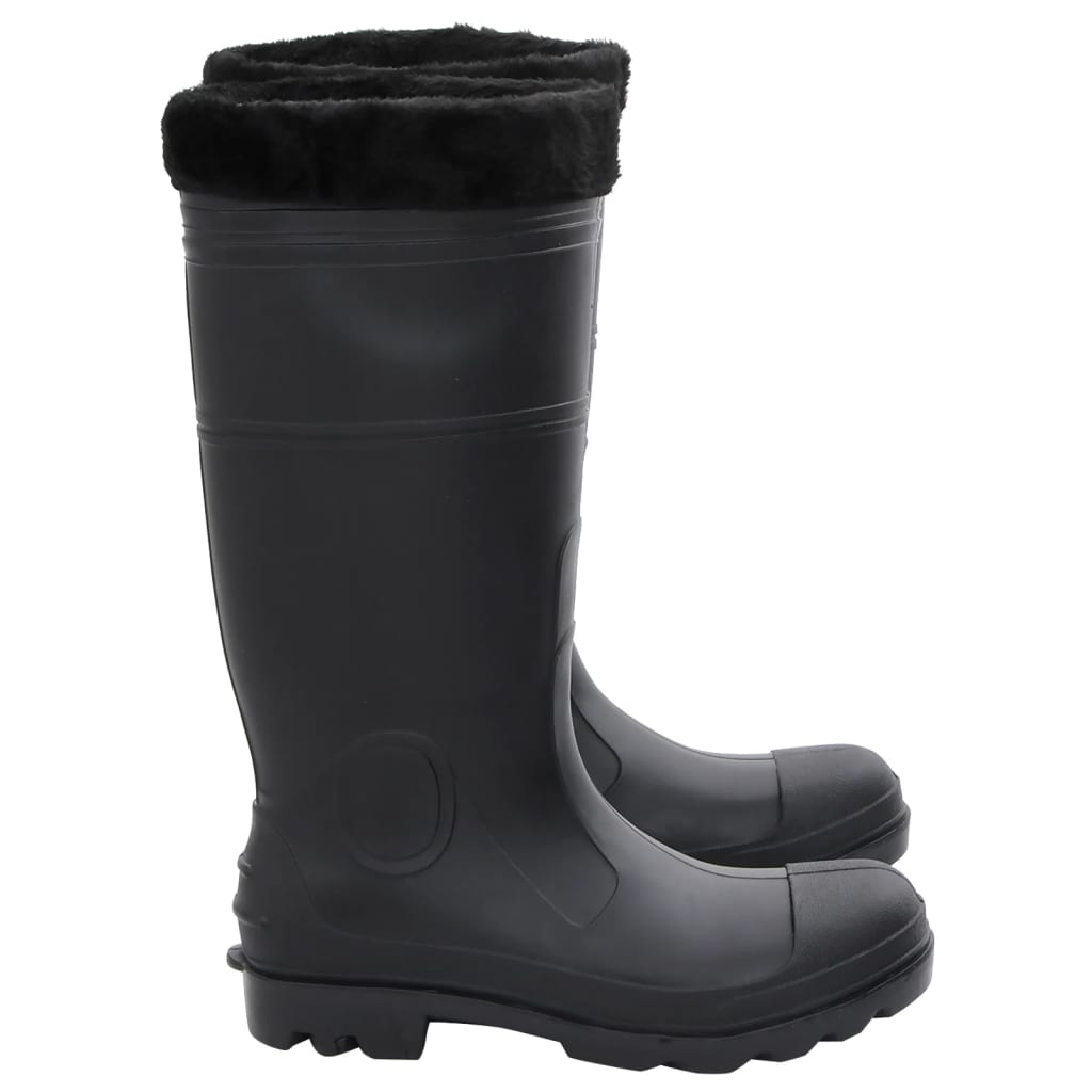 rubber boots with removable lining, black, size 42, PVC