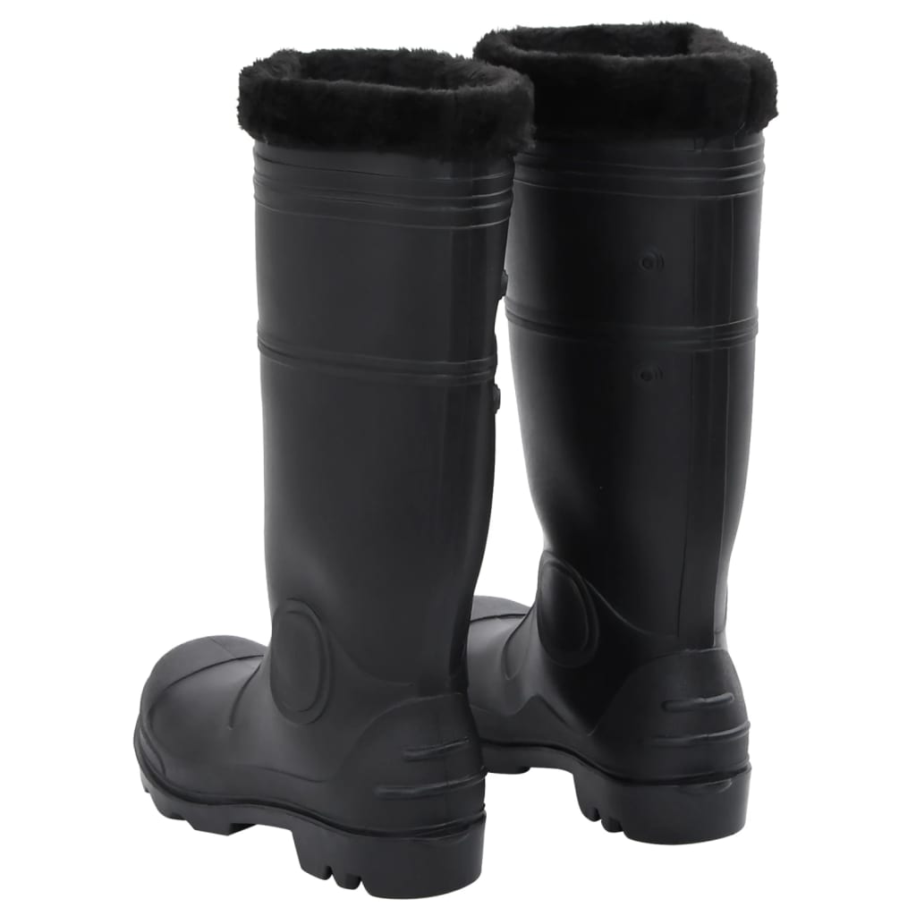 rubber boots with removable lining, black, size 42, PVC