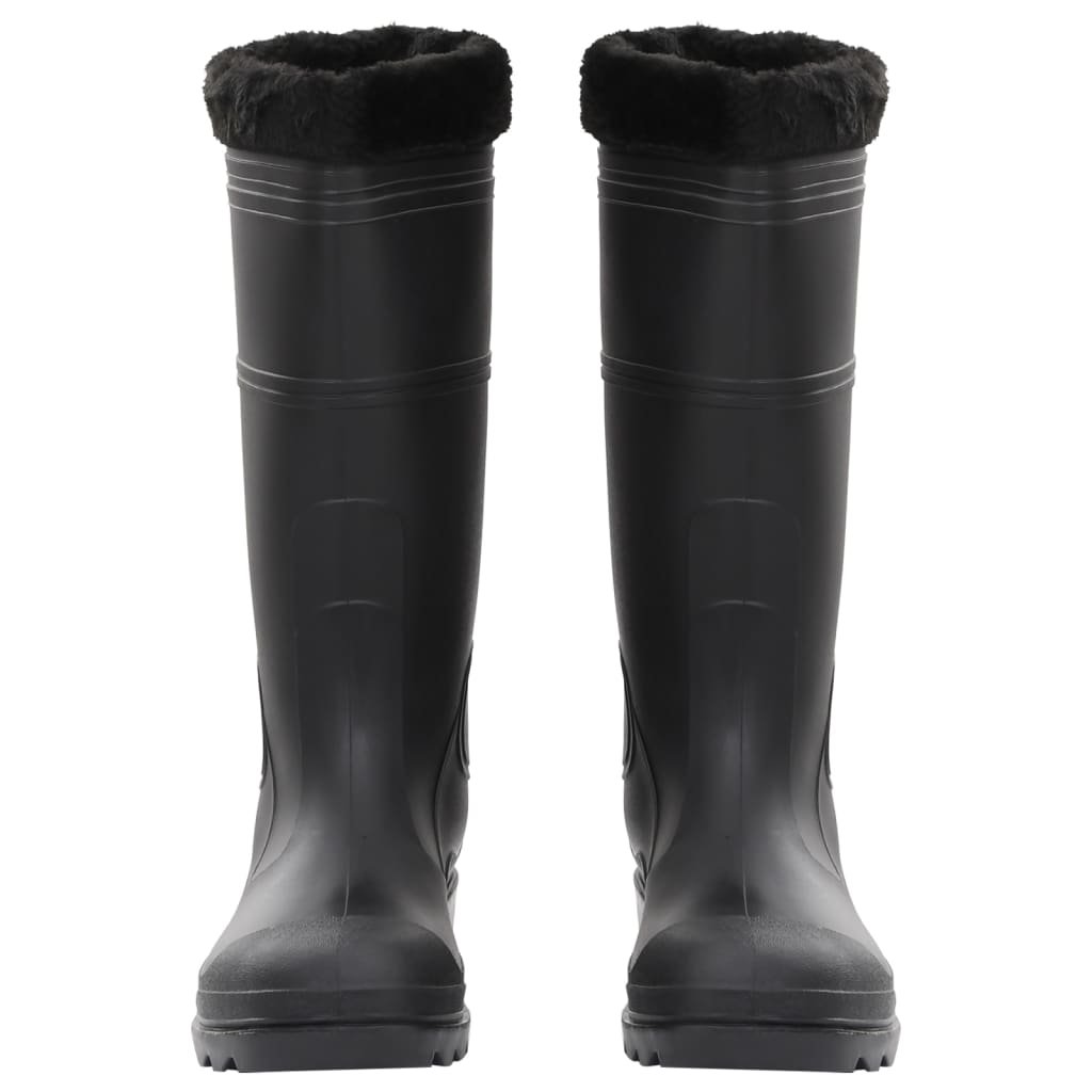 rubber boots with removable lining, black, size 46, PVC