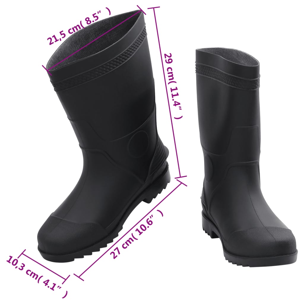 rubber boots, black, size 42, PVC