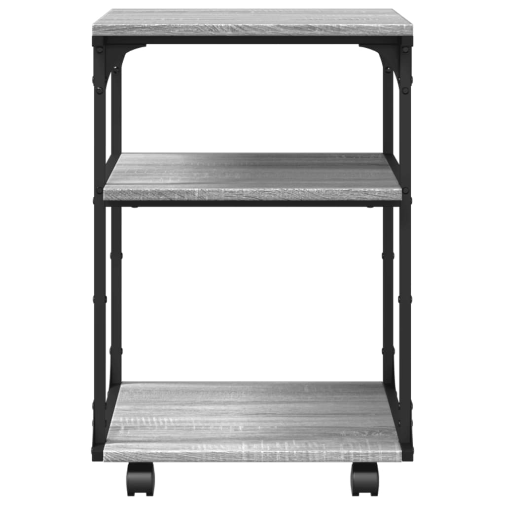 printer stand, 3 levels, Sonoma grey, 43x48x64 cm, artificial wood