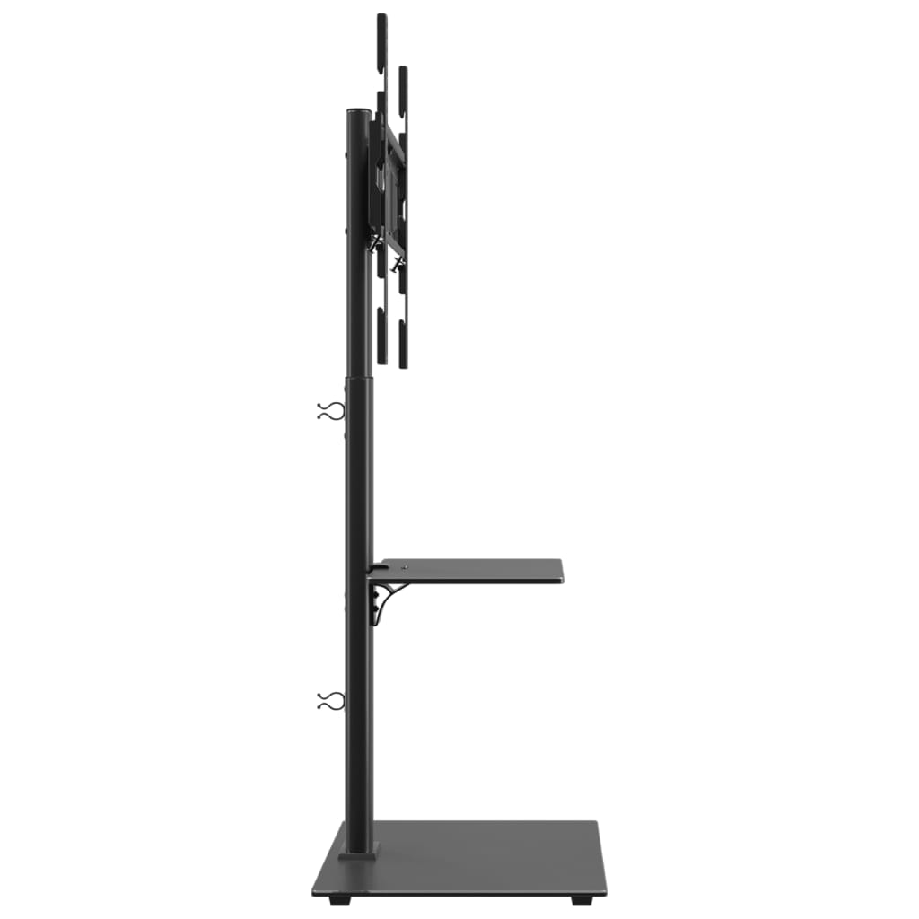 Corner TV stand with 2 shelves, 32-65 inches, black