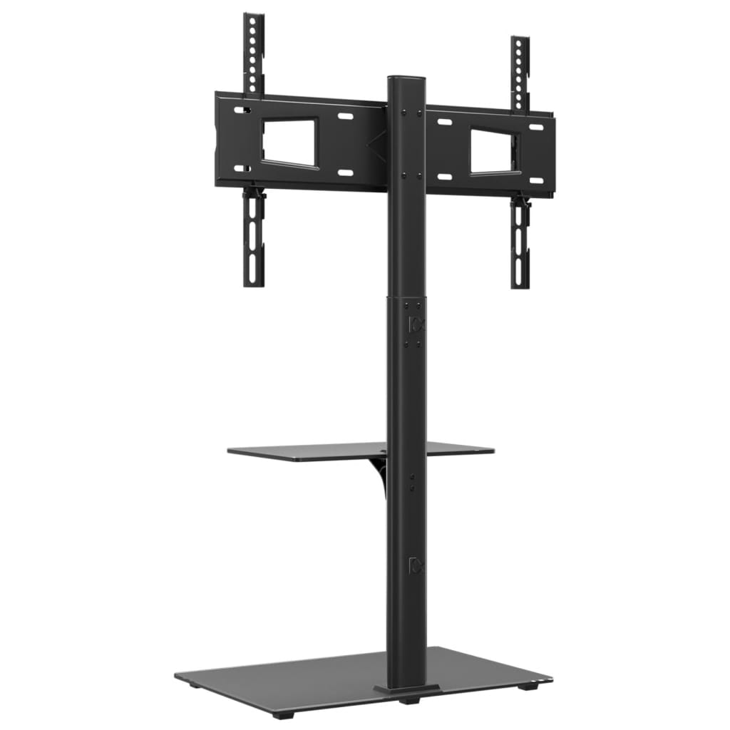 Corner TV stand with 2 shelves, 32-65 inches, black