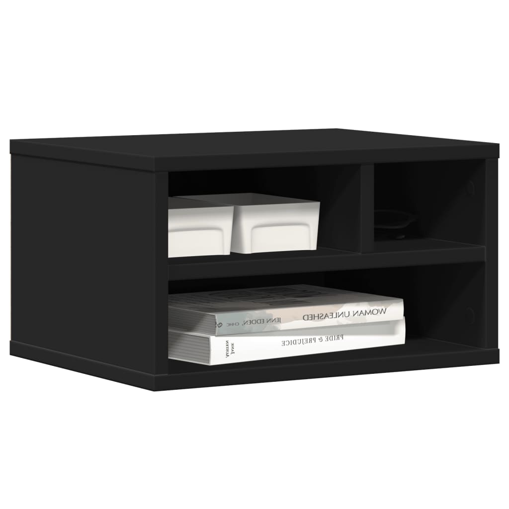 printer stand, black 49x40x22.5 cm artificial wood