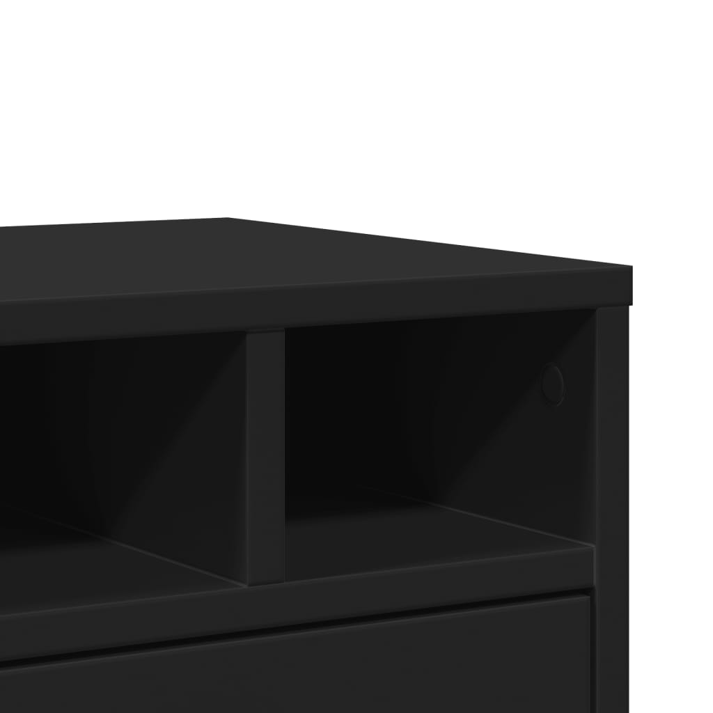 printer stand, black 40x32x22.5 cm artificial wood