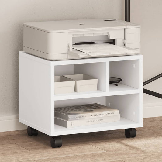 printer stand with wheels, white, 41x32x34.5 cm