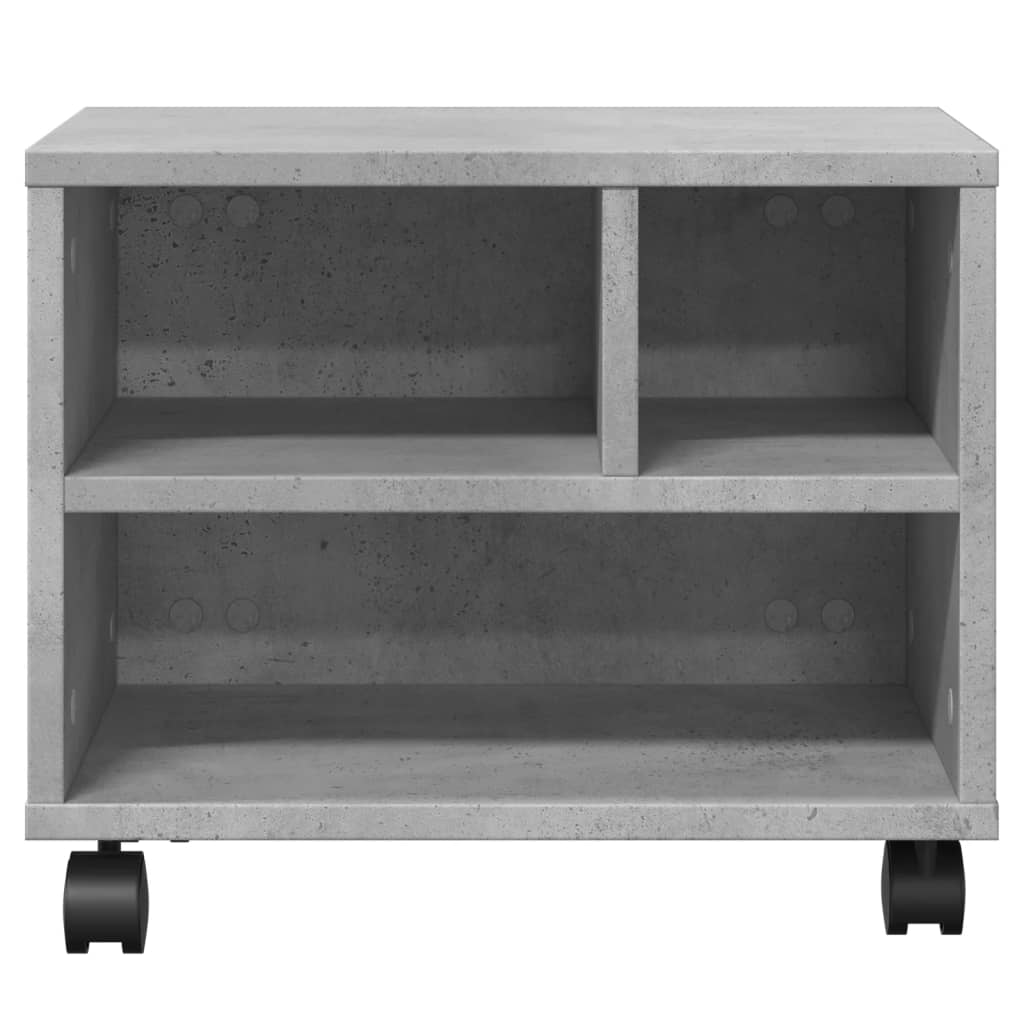 printer stand with wheels, concrete gray, 41x32x34.5 cm