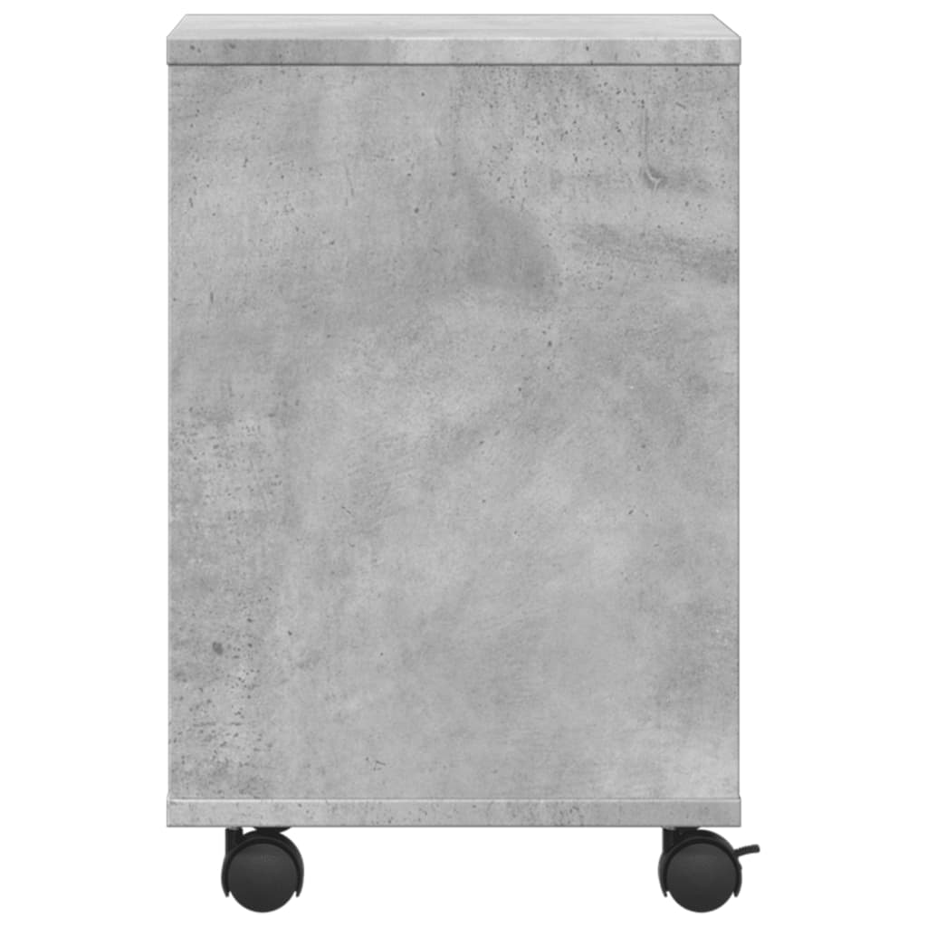 printer stand with wheels, concrete gray, 41 x 32 x 48 cm