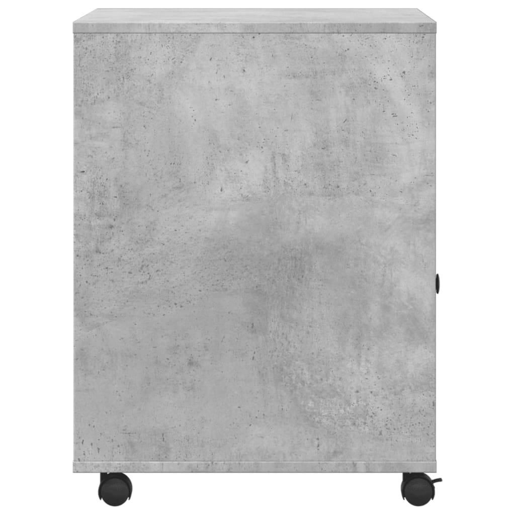 printer stand with wheels, concrete gray, 60x50x67 cm