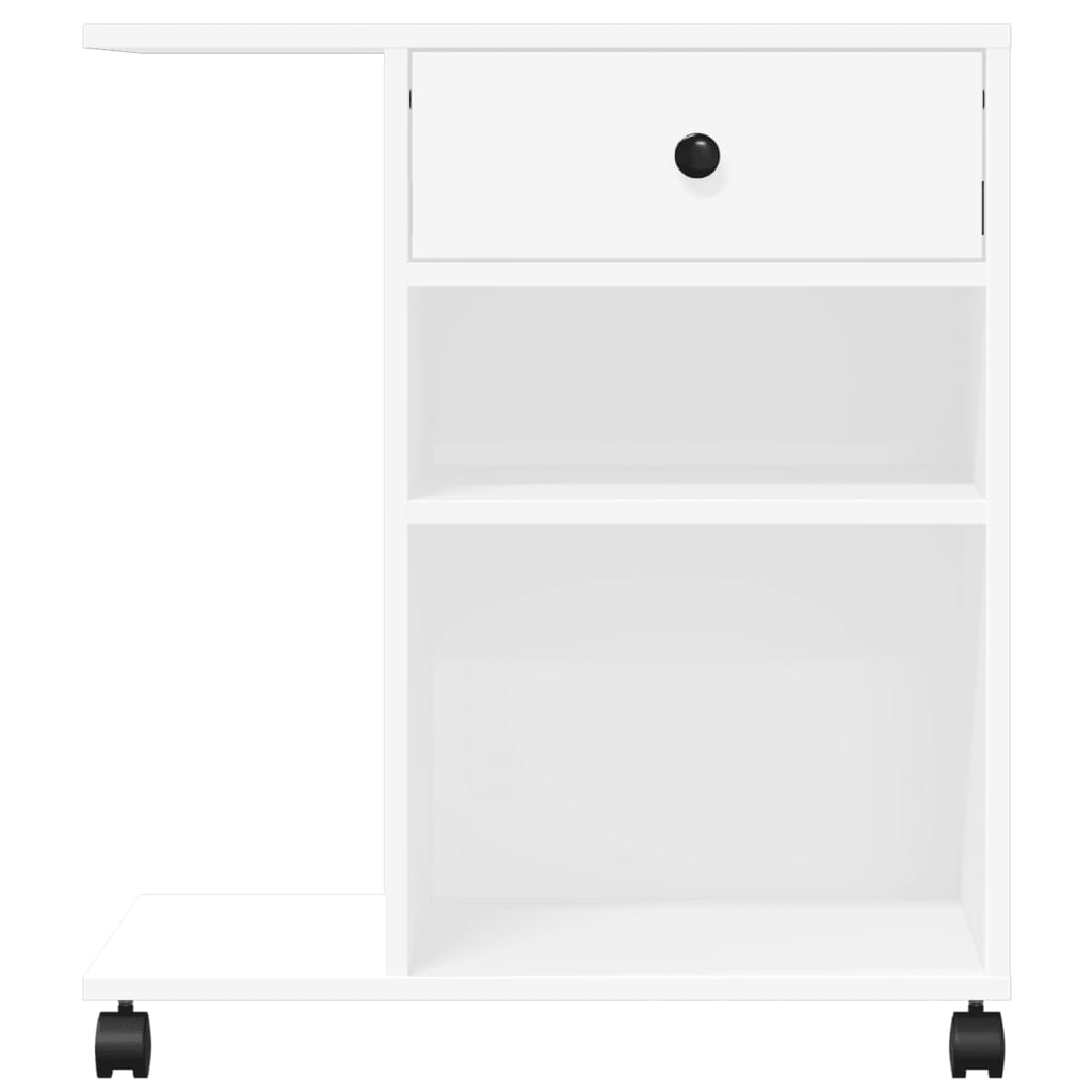 printer stand with wheels, white, 60x40x68.5 cm