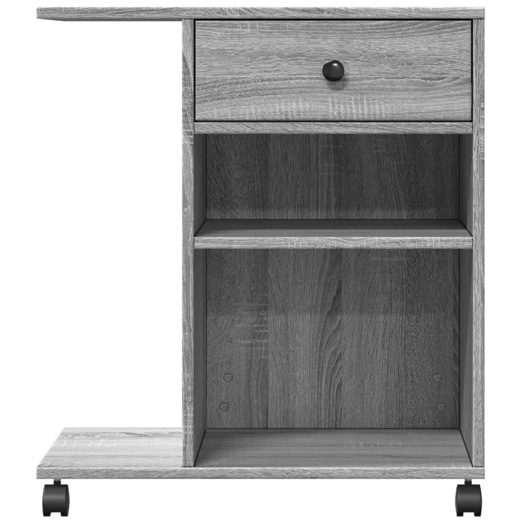 Printer stand with wheels, gray Sonoma oak, 60x40x68.5 cm