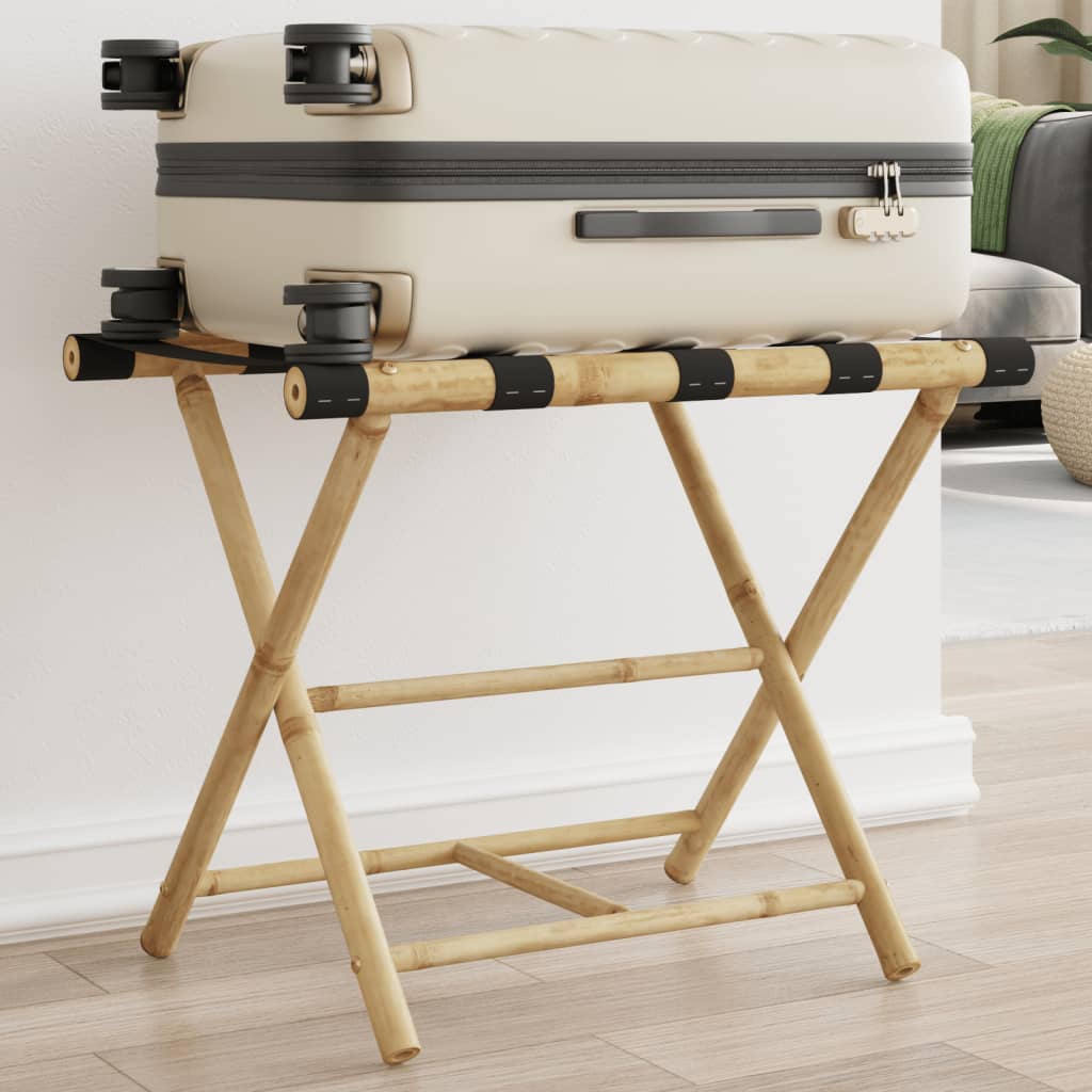 foldable luggage rack, 62 x 42 x 50.5 cm, bamboo