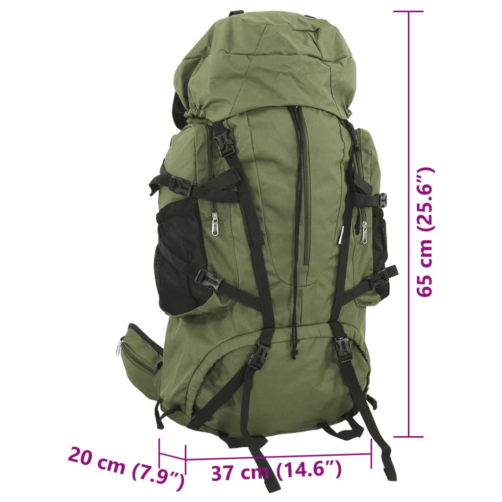 hiking backpack, army green, 60 l, Oxford fabric