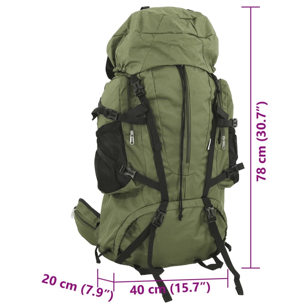 hiking backpack, army green, 80 l, Oxford fabric