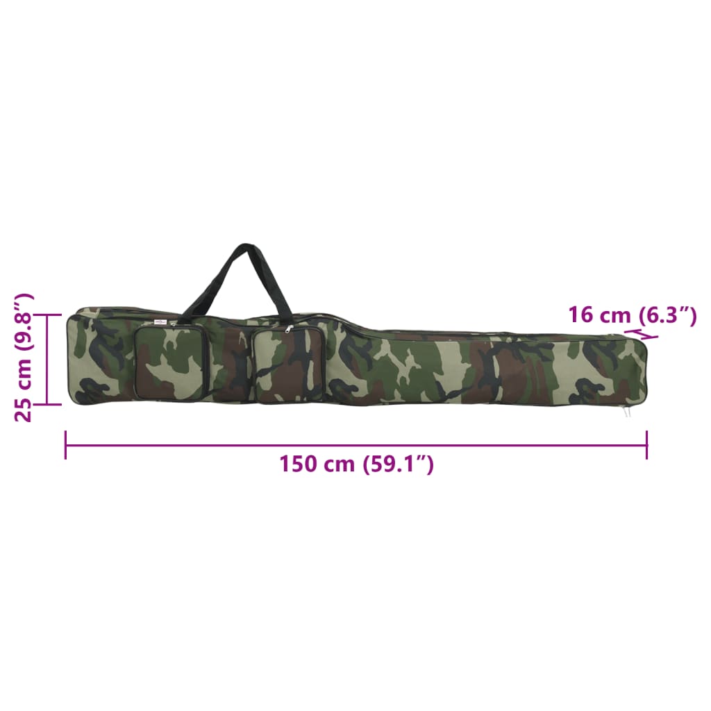 rod bag, green camouflage, 150 cm, Oxford fabric