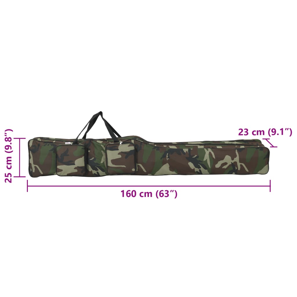 rod bag, green camouflage, 160 cm, Oxford fabric