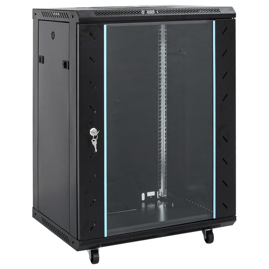 15U server cabinet with swivel legs, 19" IP20, 53x40x80 cm