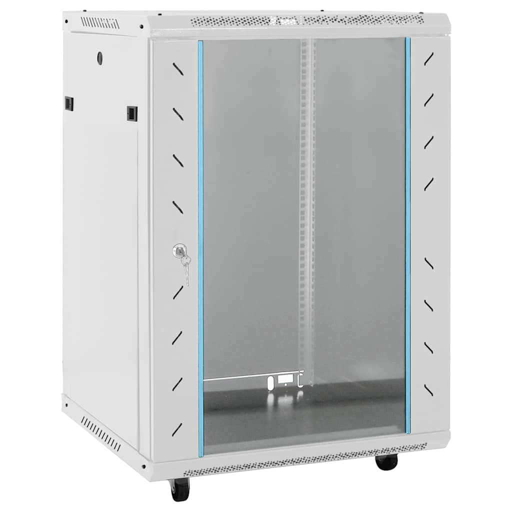 15U server cabinet with swivel legs, 19" IP20, 60x45x86 cm