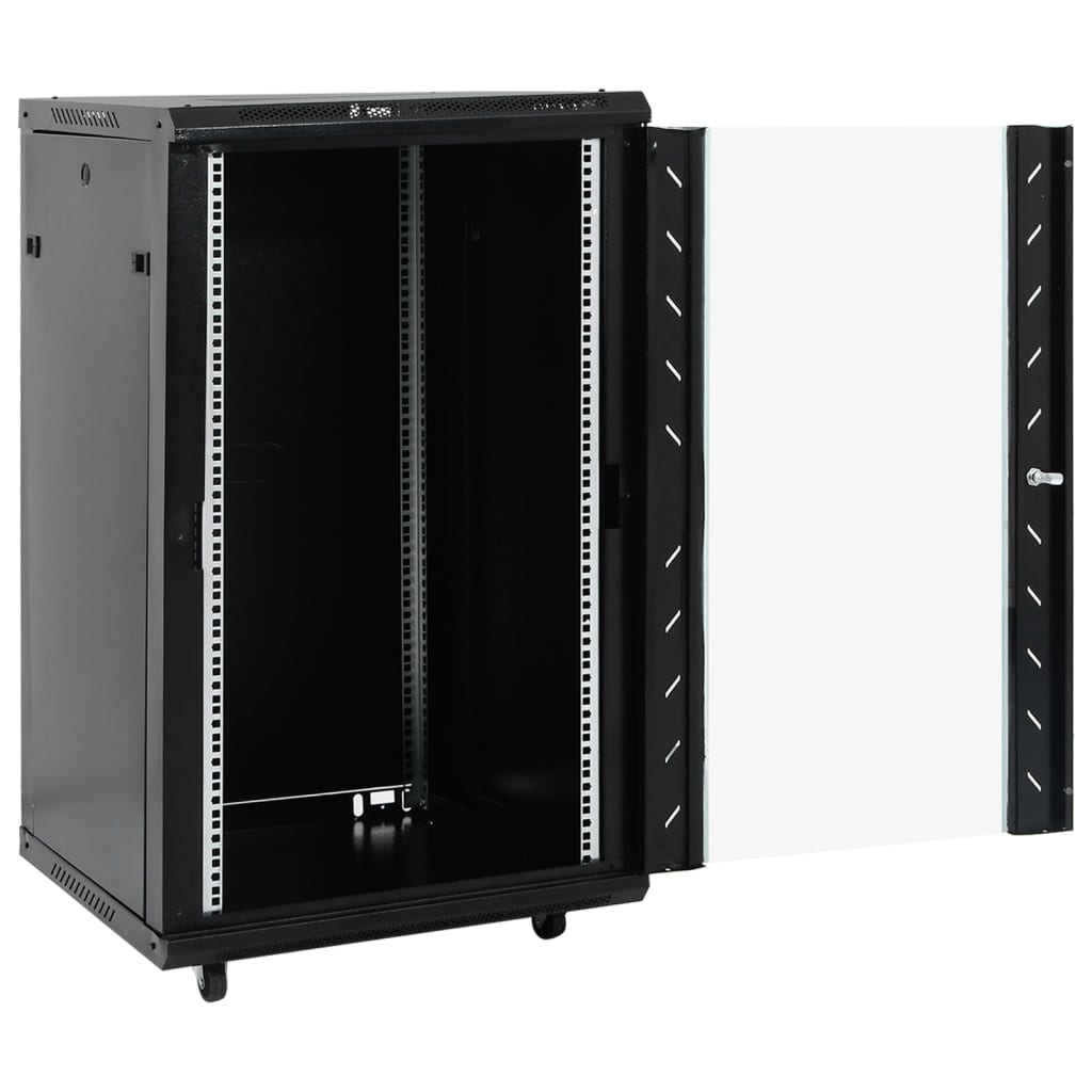 18U server cabinet with swivel legs, 19" IP20, 60x60x100 cm