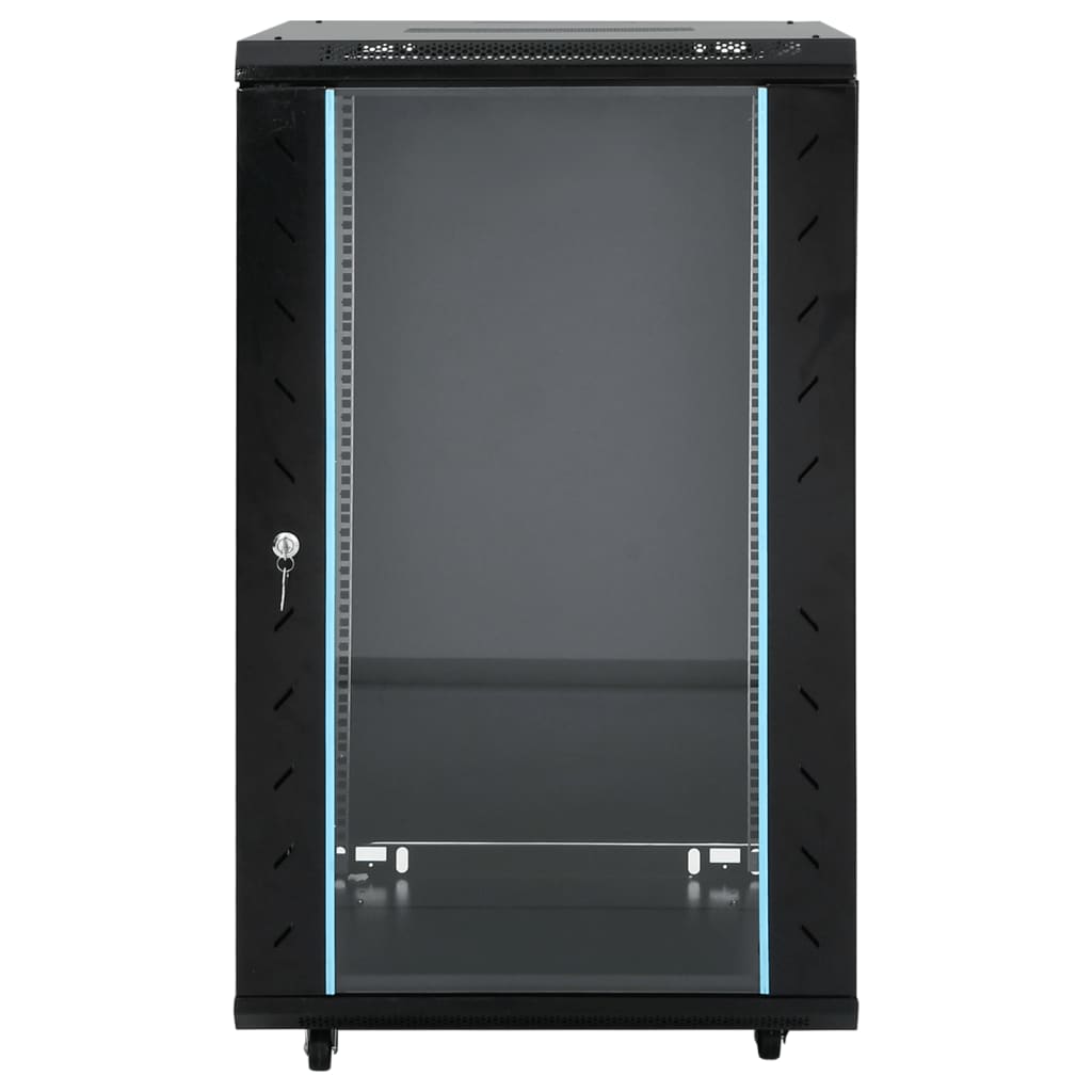 18U server cabinet with swivel legs, 19" IP20, 60x60x100 cm