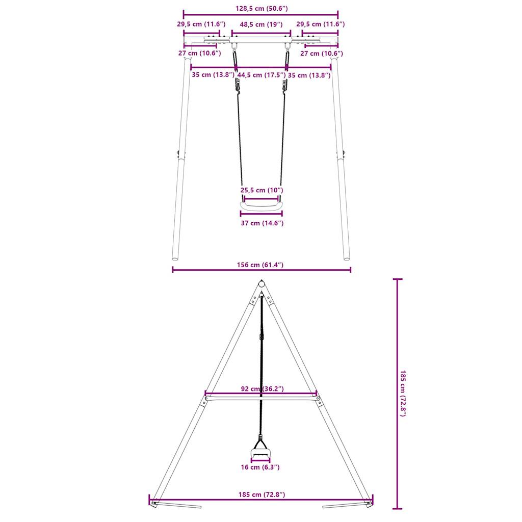 outdoor swing set with swing