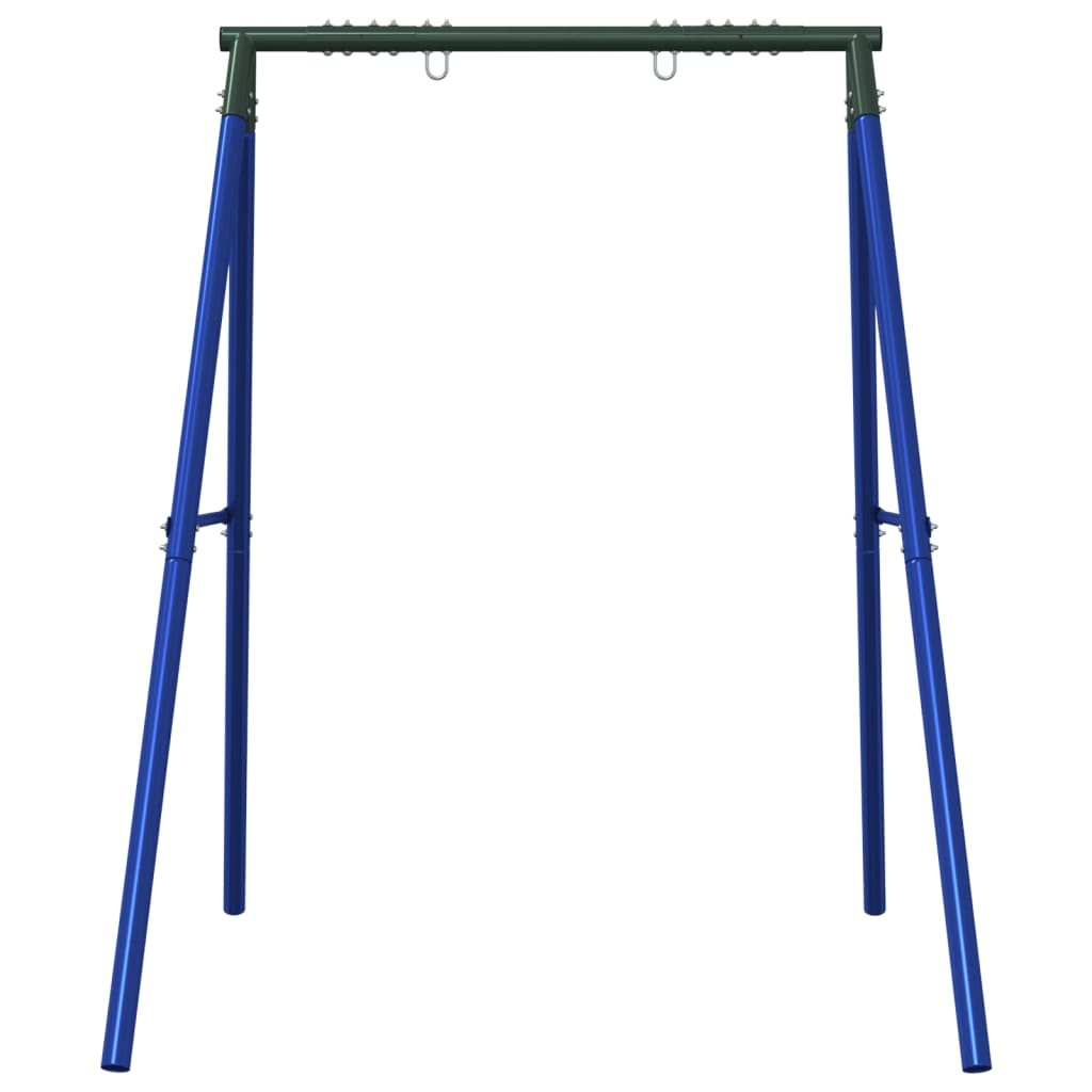 swing frame with 2 hanging hooks, blue, steel