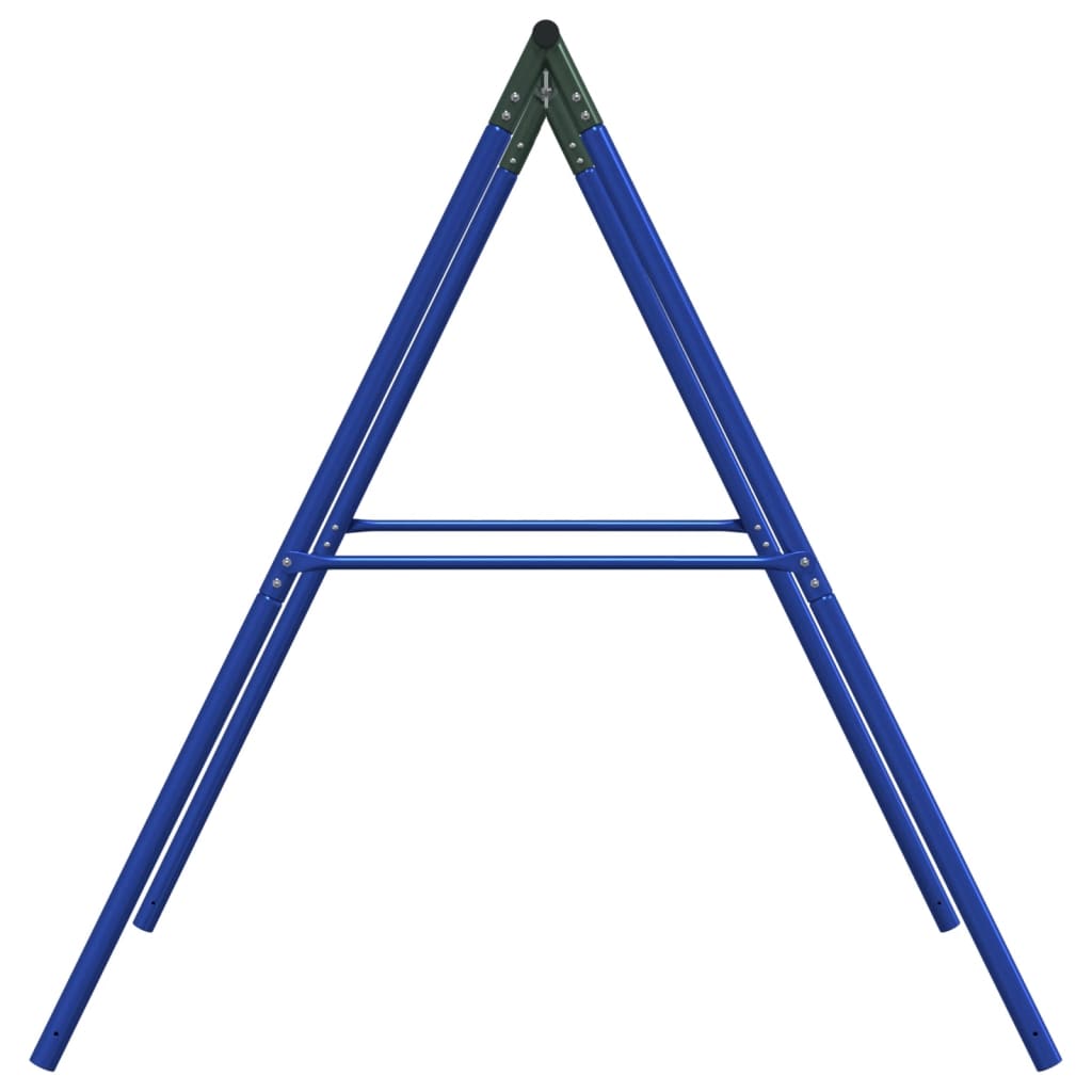 swing frame with 2 hanging hooks, blue, steel