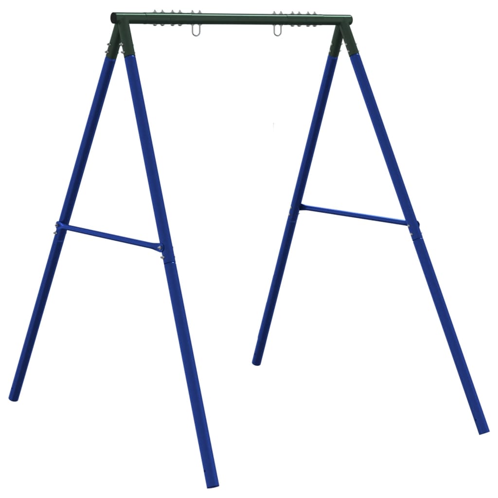 swing frame with 2 hanging hooks, blue, steel