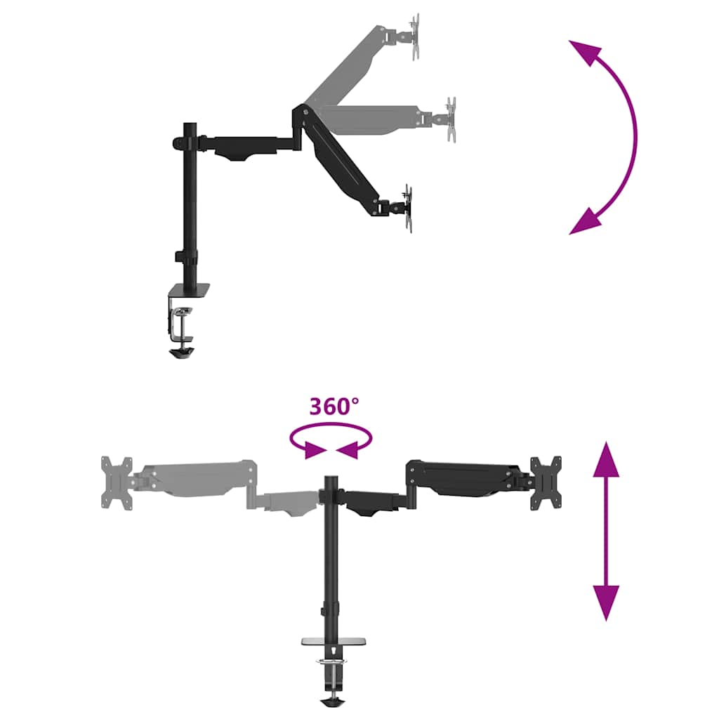 single monitor support max 27'' screen on gas spring 10 kg