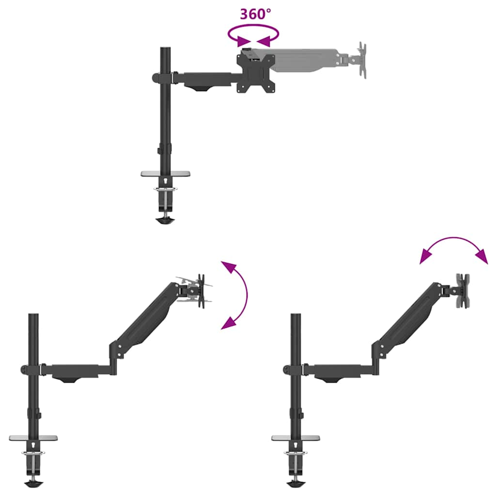 single monitor support max 27'' screen on gas spring 10 kg