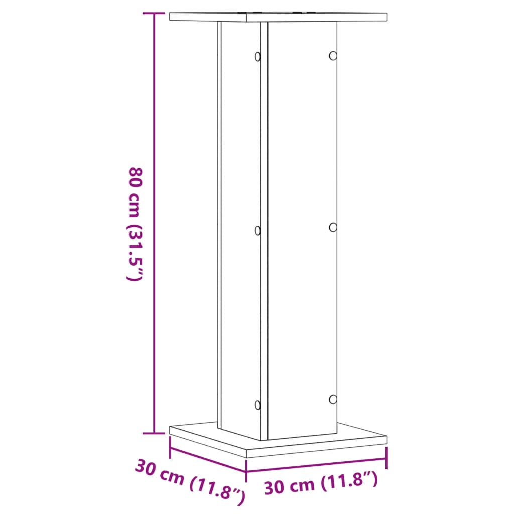 kõlarialused 2 tk, suitsutatud tamm, 30x30x80 cm, tehispuit