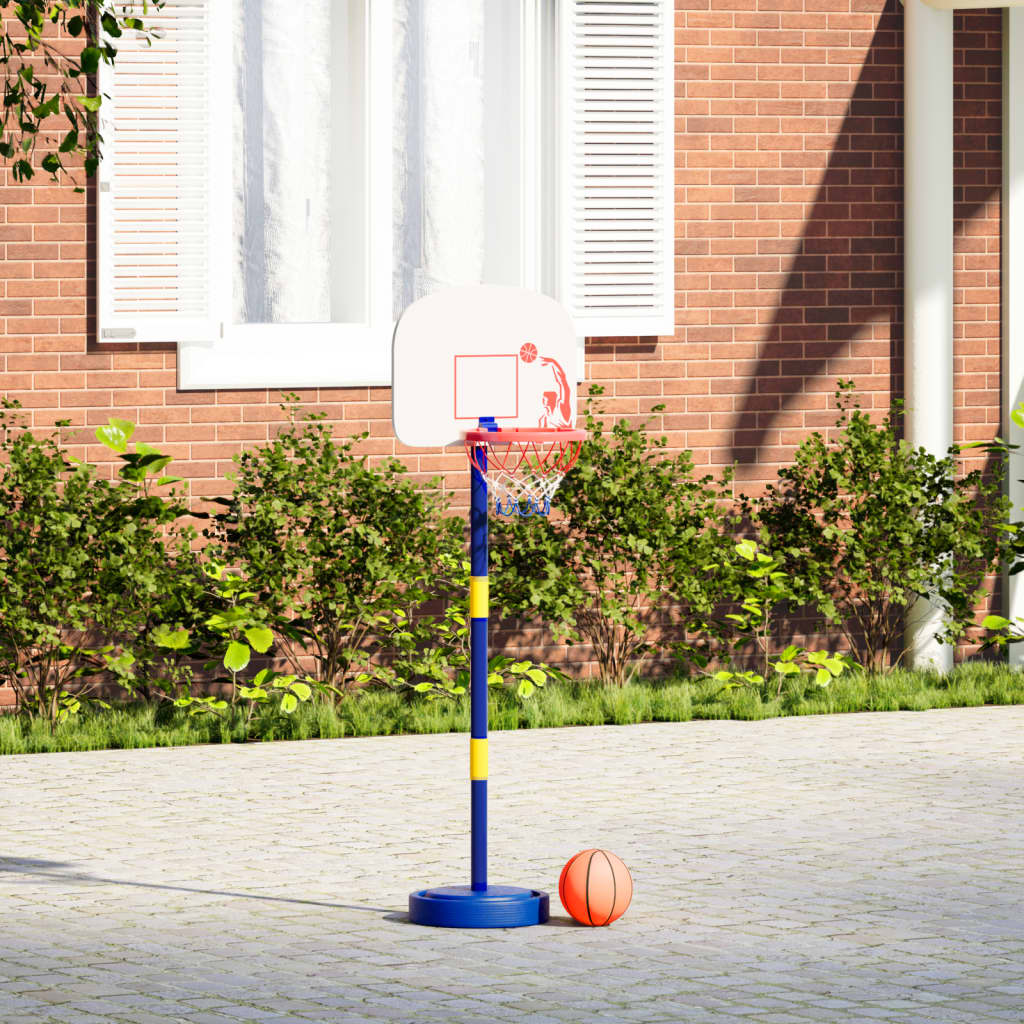 basketball stand with ball and pump, adjustable height 90/121cm